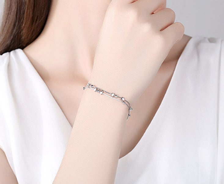 B06 Double Layer Star Bracelet Ladies Design Sense Dress Up Hand Jewelry Carousel 2