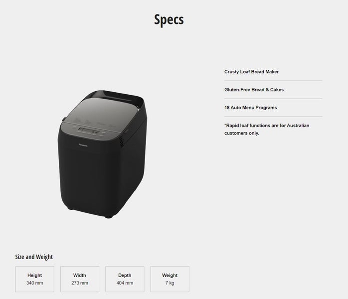 Panasonic Artisan Bread Maker Breadmaker - Black Carousel 14