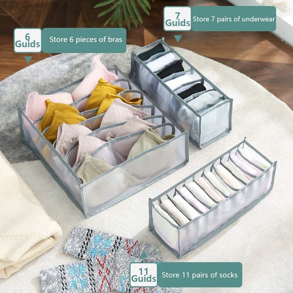 11 Grids Drawer Organiser Divider Jeans Sock Underwear Storage Closet Wardrobe Carousel 6