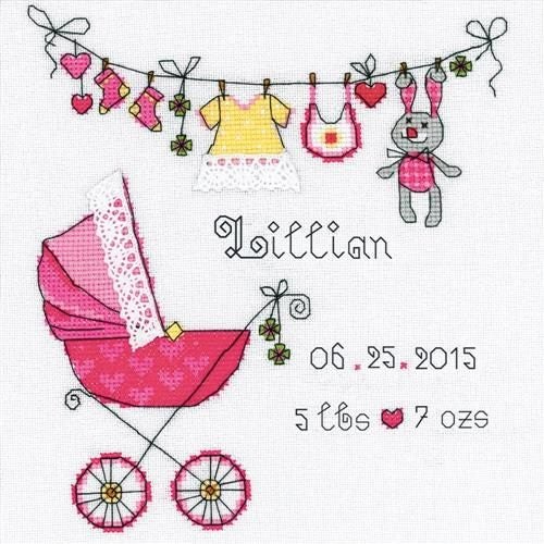 Riolis It's a Girl! - Cross Stitch Kit Carousel 1