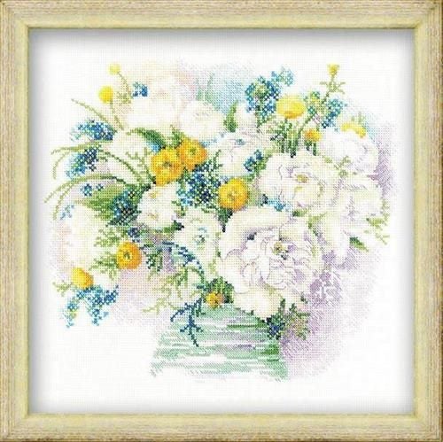 Riolis Watercolour Peonies - Cross Stitch Kit Carousel 1