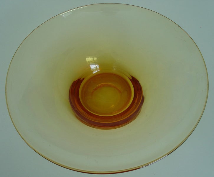 Hand Crafted Amber Gold Art Glass Bowl Carousel 1