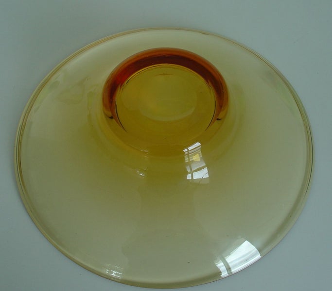 Hand Crafted Amber Gold Art Glass Bowl Carousel 5