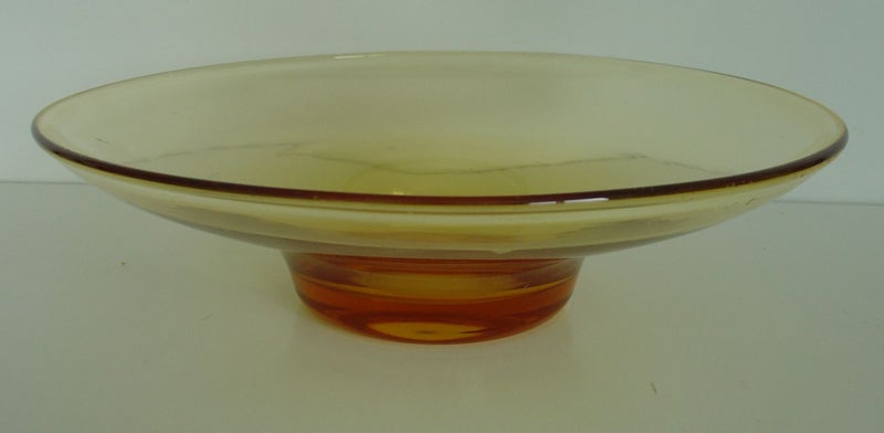 Hand Crafted Amber Gold Art Glass Bowl Carousel 2