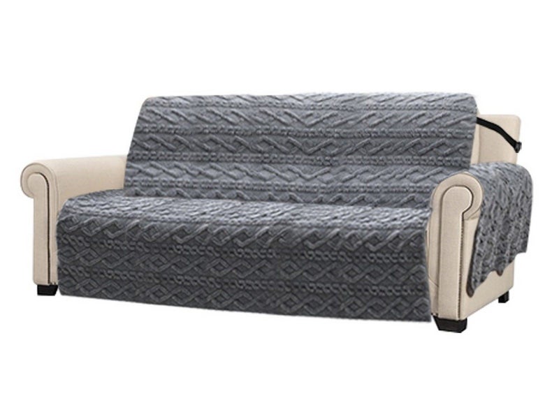 For 3-Seater T-shaped Recliner Couch Cover Recliner Cushion Slipcover Grey Carousel 1