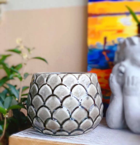 Beautiful Handmade Water Lily Ceramic Pot 16.5cm Urban Roots Carousel 1