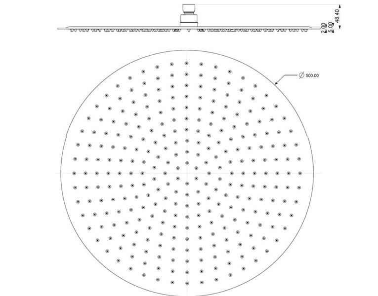 DELETED LINE - VIBRANT ROUND OVERHEAD SHOWER 500MM CHROME Carousel 3