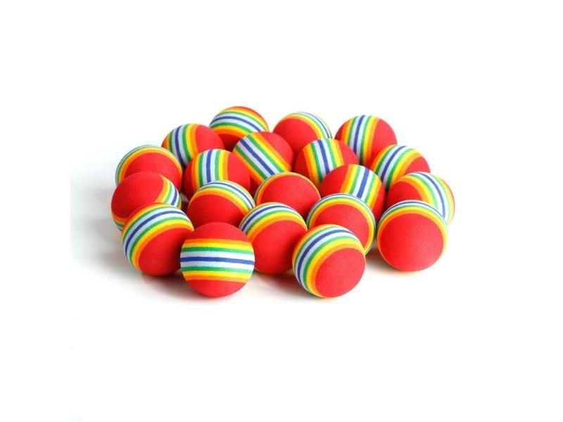 20pcs Rainbow Stripe Foam Sponge Golf Balls Swing Practice Training Aids Ball Carousel 1