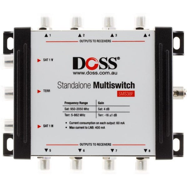 DOSS Satellite 3-IN 8-OUT Multiswitch 5-2150MHZ F-TYPE FTA Carousel 1