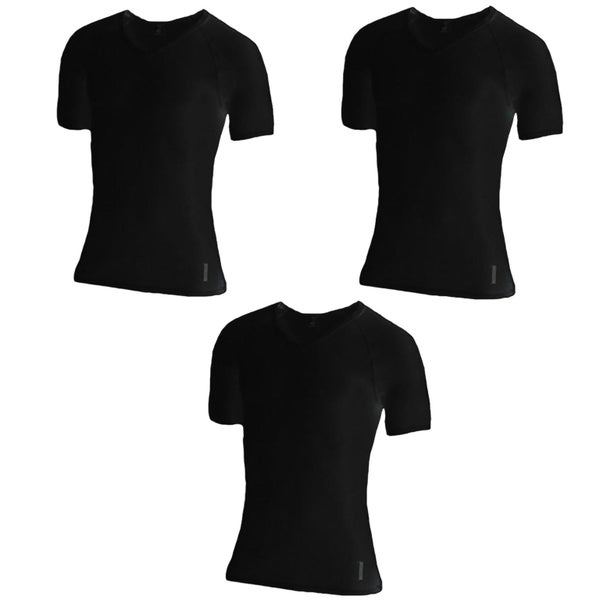 3 Pk Holeproof Aircel Thermal Mens T-shirt Short Sleeve Tee Top MYQ31A Black ... Carousel 1