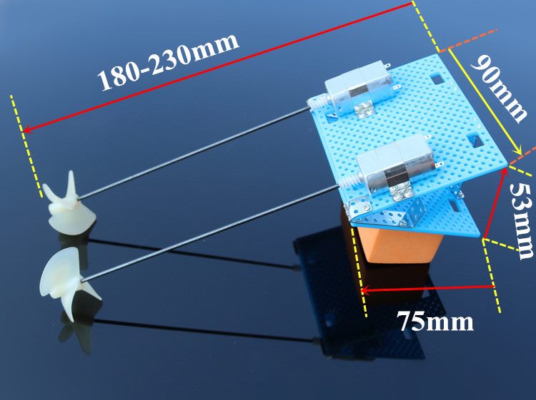 RC boat Dual motor Build Kit ( Remote + ESC + Motors + Board) Carousel 2