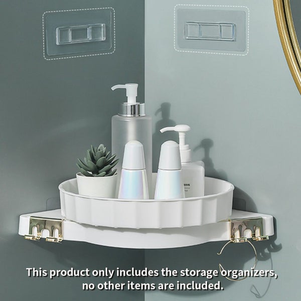 SOGA White 360 Degree Wall-Mounted Rotating Bathroom Organiser Corner Vanity ... Carousel 2