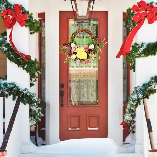 Easter Egg Wreath Hanging Front Door Easter Decoration Simulation Garland Carousel 2