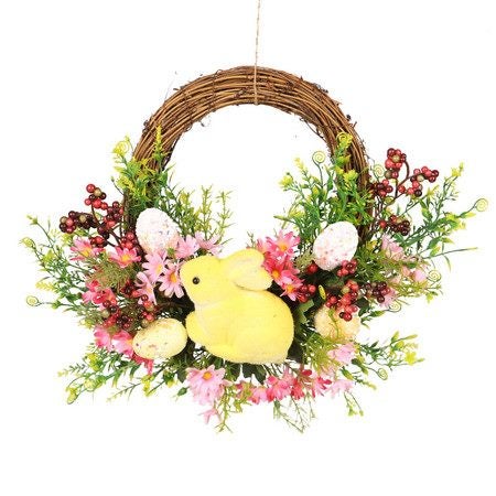 Easter Egg Wreath Hanging Front Door Easter Decoration Simulation Garland Carousel 1