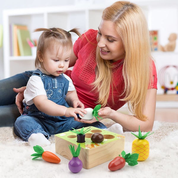 Wooden Farm Harvest Game,Educational Learning Toy Carousel 1