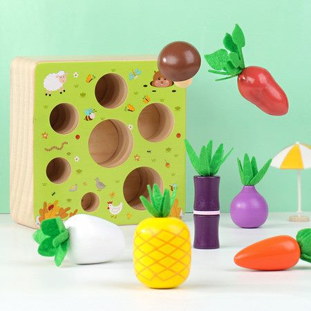 Wooden Farm Harvest Game,Educational Learning Toy Carousel 2