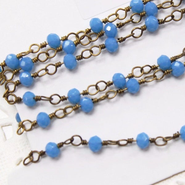 Blue Glass Designer Linked Chain Carousel 1