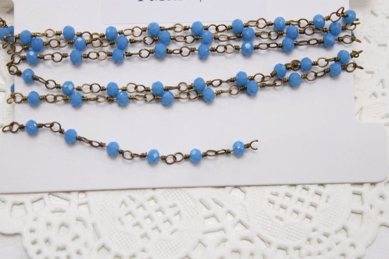 Blue Glass Designer Linked Chain Carousel 2