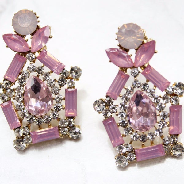 Pink Rhinestone Earrings Carousel 2