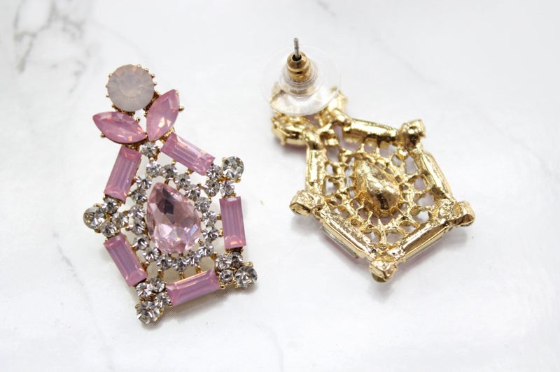 Pink Rhinestone Earrings Carousel 4
