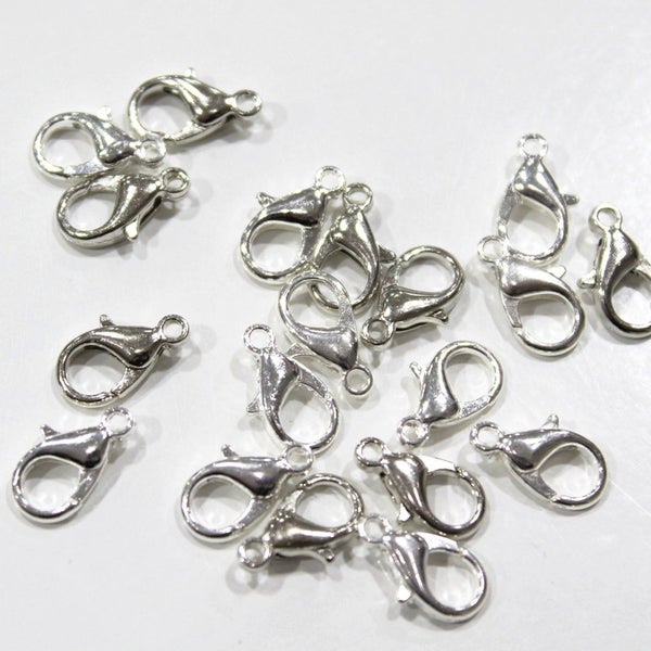20pc Silver Lobster Clasps 14x8mm Carousel 1