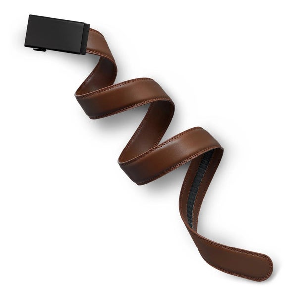 Mission Belt Polymer Buckle Black / Mocha Brown 35mm Leather Belt Carousel 1