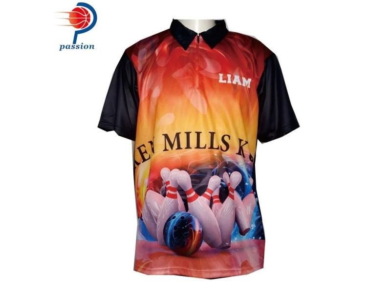 25 Each Custom Sublimation Fire Design Adult Team Bowling Shirts Carousel 1