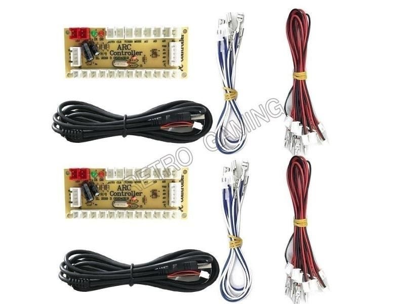 PC USB Zero Delay Encoder Circuit Board Kit Led Push Button Joystick 2.8mm Carousel 2