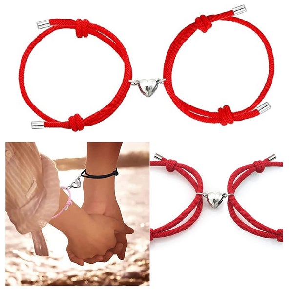 Brand New 2pcs Heart Friendship Bangle Charm Bracelet Jewellery *Sale NOW* Carousel 14