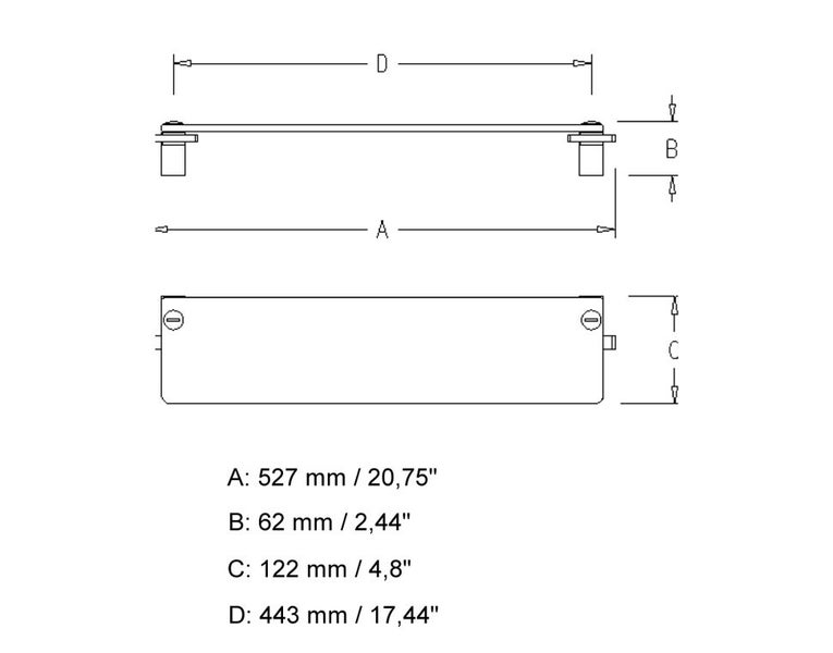 CLEARANCE - ELETECH GLASS SHELF 500MM BLACK Carousel 2