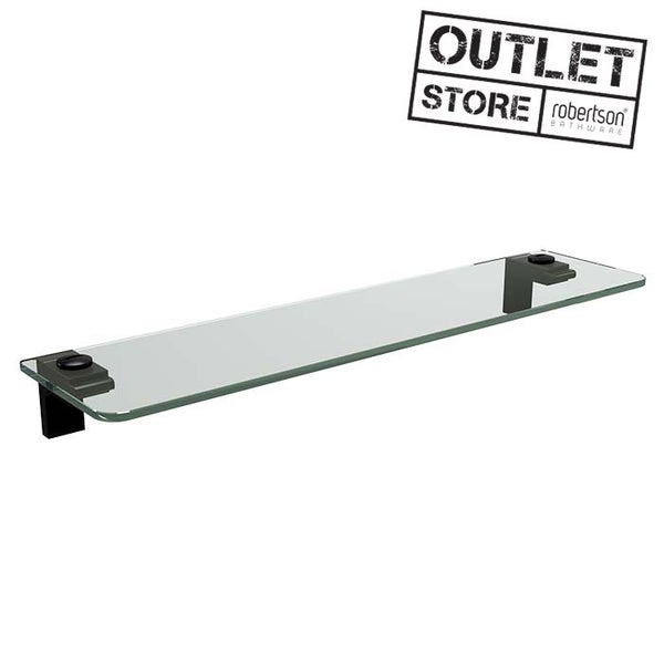 CLEARANCE - ELETECH GLASS SHELF 500MM BLACK Carousel 1