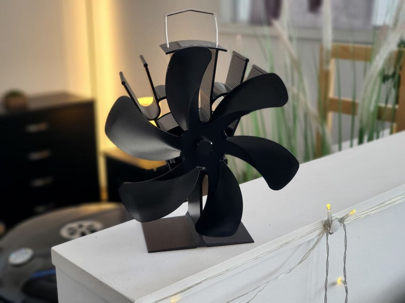 Fireplace fan Stove fan - 6 blades black Carousel 1