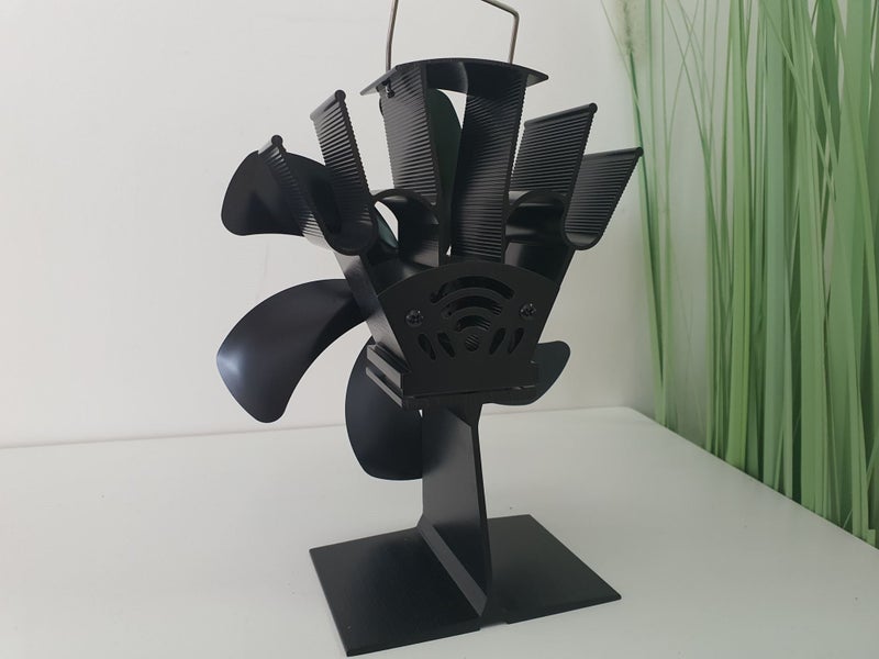 Fireplace fan Stove fan - 6 blades black Carousel 2