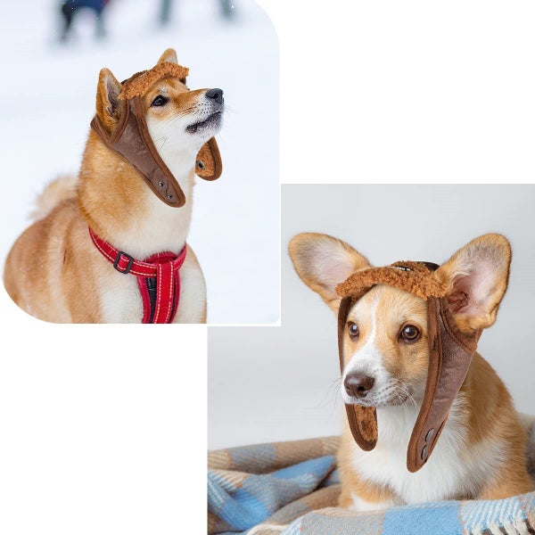 Pet Dog Fleece Aviator Hat Winter Warm Pet Leather Trapper Pilote Carousel 5