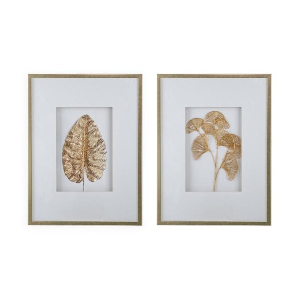 Rembrandt Botanicial Wall Art Set - Gold (SE2601) Carousel 1