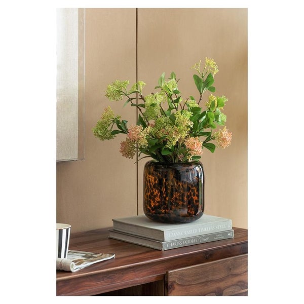 Rembrandt Leopard Glass Vase - Amber Black (SE2625) Carousel 4