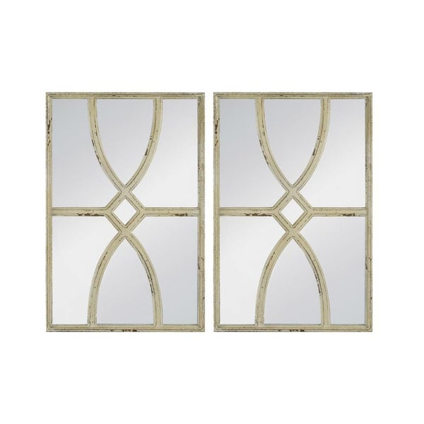 Rembrandt White Carved Wall Mirror Set - White (SE2636) Carousel 2