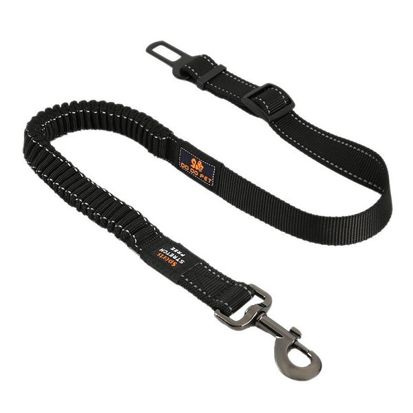 Dog Car Seat Belts Heavy Duty Adjustable Elastic Black Carousel 1
