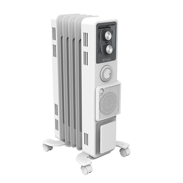 Dimplex Portable 1500W 63.5cm Warm Oil Column Heater w Timer & Turbo Fan White Carousel 2