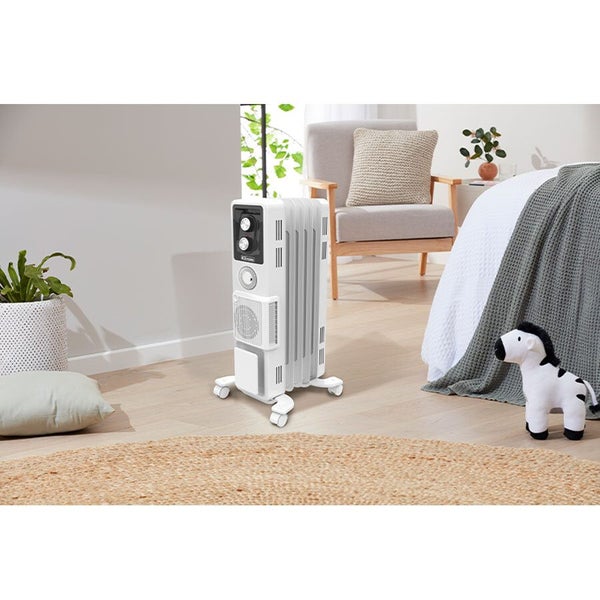 Dimplex Portable 1500W 63.5cm Warm Oil Column Heater w Timer & Turbo Fan White Carousel 3