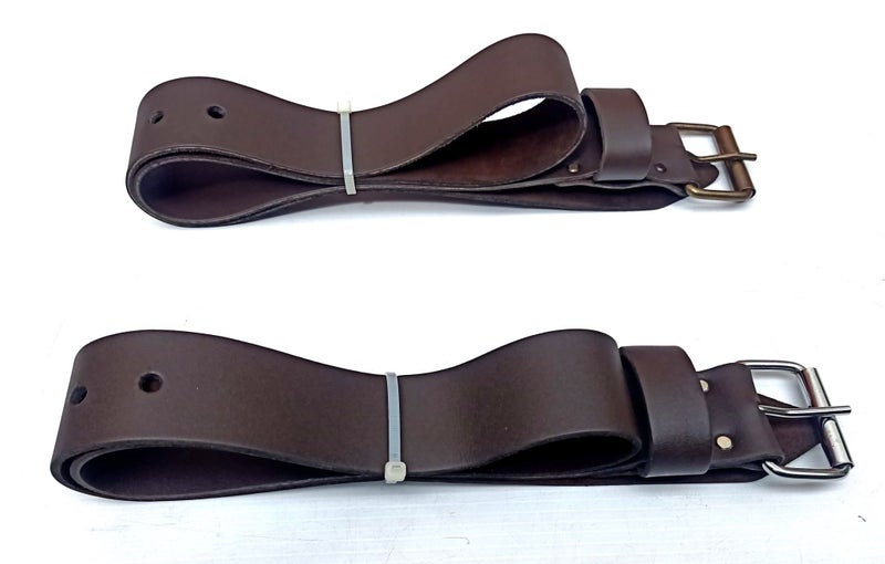 HEAVY DUTY TOP GRAIN BROWN LEATHER, 32-INCH - 46-INCH WAIST SIZE BELT. Carousel 3