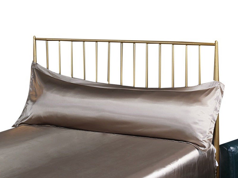 48x150cm Soft Satin Long Pillowcase Double Body Pillow Cover Light Brown Carousel 1