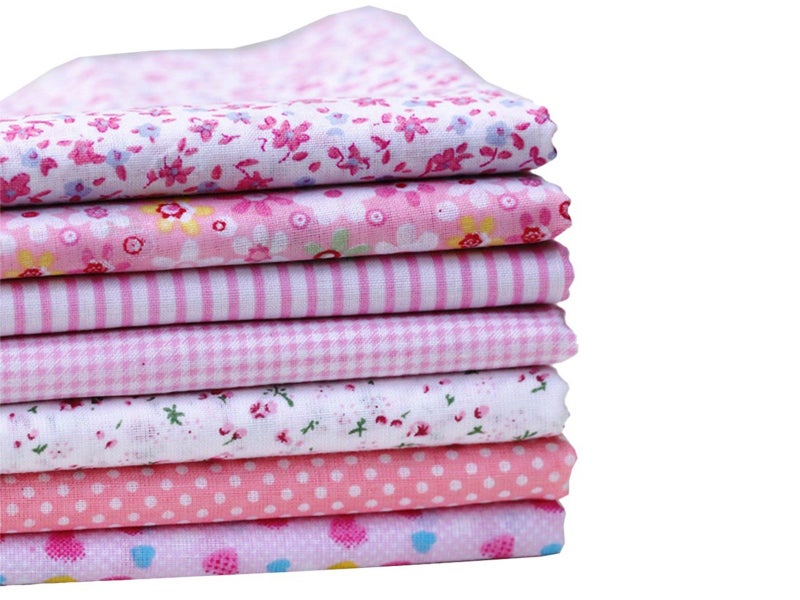 2 X Set of 7Pcs 25x25cm DIY Cotton Fabric Printed Cloth Sewing Fabric Patchwork Carousel 1