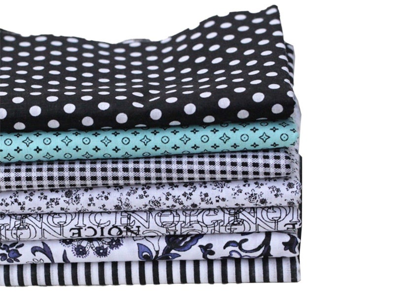 2 X Set of 7Pcs 25x25cm DIY Cotton Fabric Printed Cloth Sewing Fabric Patchwork Carousel 2