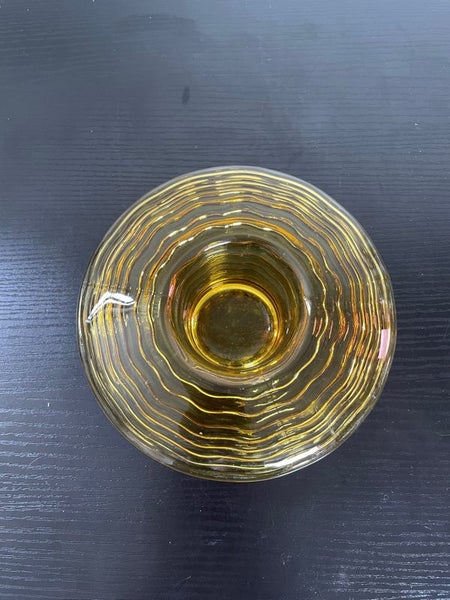 Vintage Bagley amber glass posy bowl c1930s Carousel 2