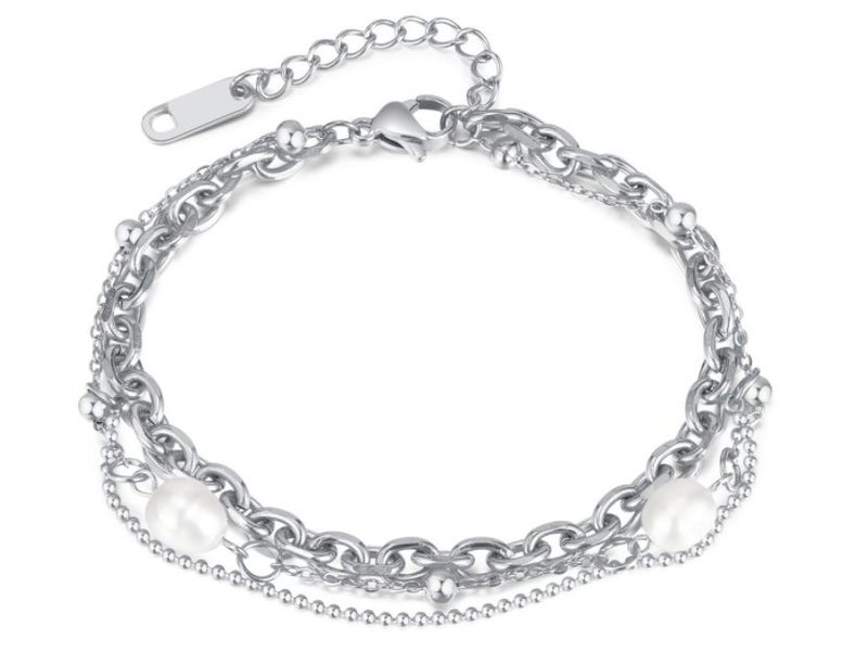 Multilayer Pearls Bracelet Stainless Steel Bracelet Carousel 1