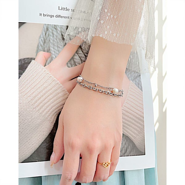 Multilayer Pearls Bracelet Stainless Steel Bracelet Carousel 3