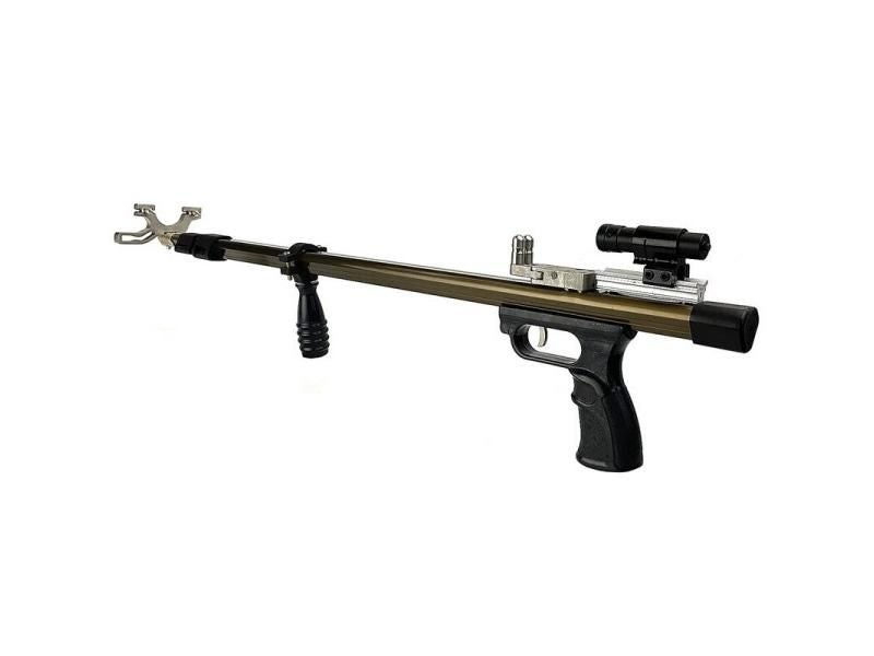 Telescopic Straight Rod Slingshot Laser Catapult Outdoor Hunting Folding Carousel 2