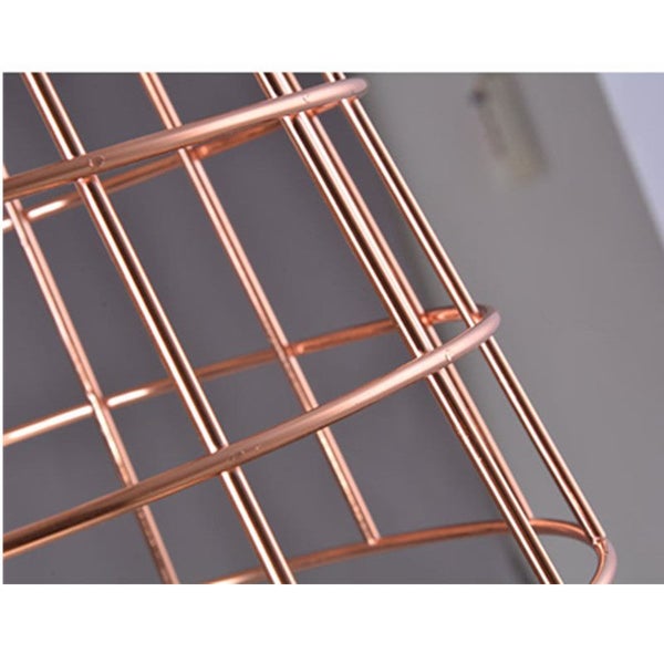 Cage Pendant Light White WITH COPPER COLOR LINES Carousel 5