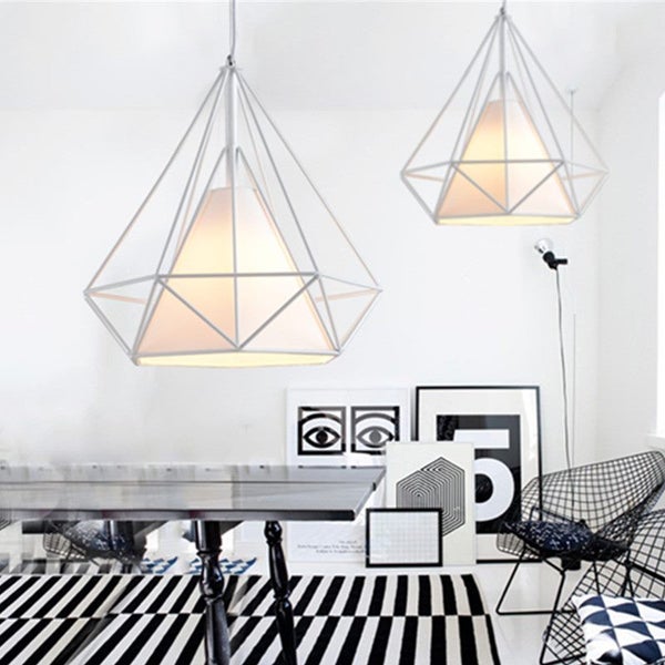 Modern Pendant Hanging Light Lampshade White Carousel 2